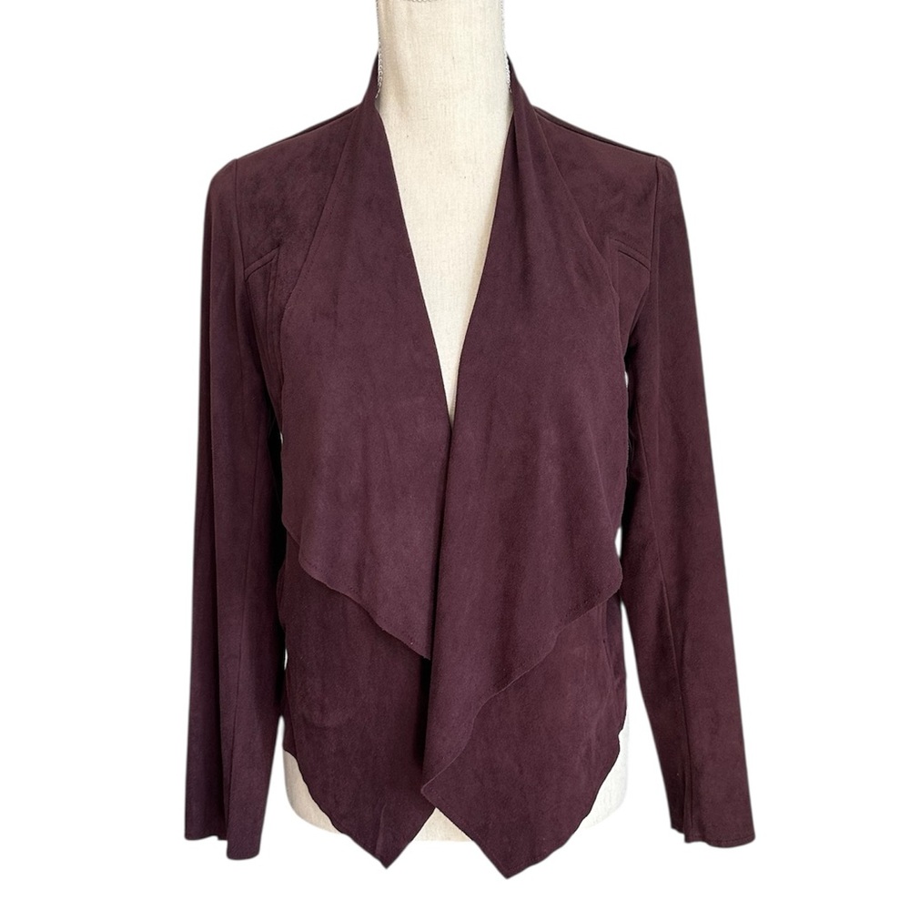 Kut from the Kloth Jacket Vegan Suede Draped Burgundy Women’s Size Small Petite